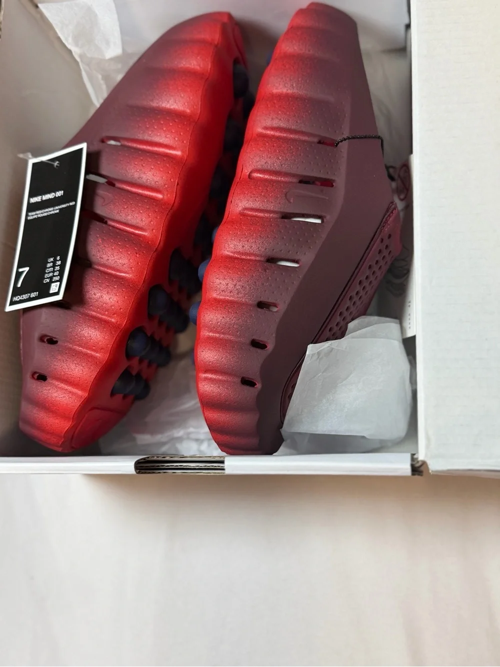 Nike Burgundy/Red Foot Massage Cushion with Silver Swoosh